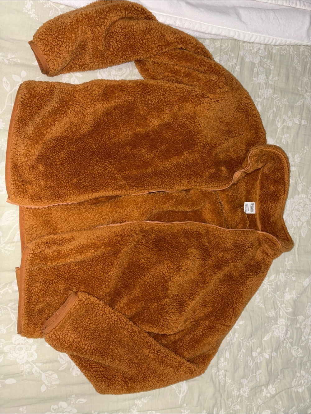 PINK Victoria's Secret Plush Teddy Jacket in Rust